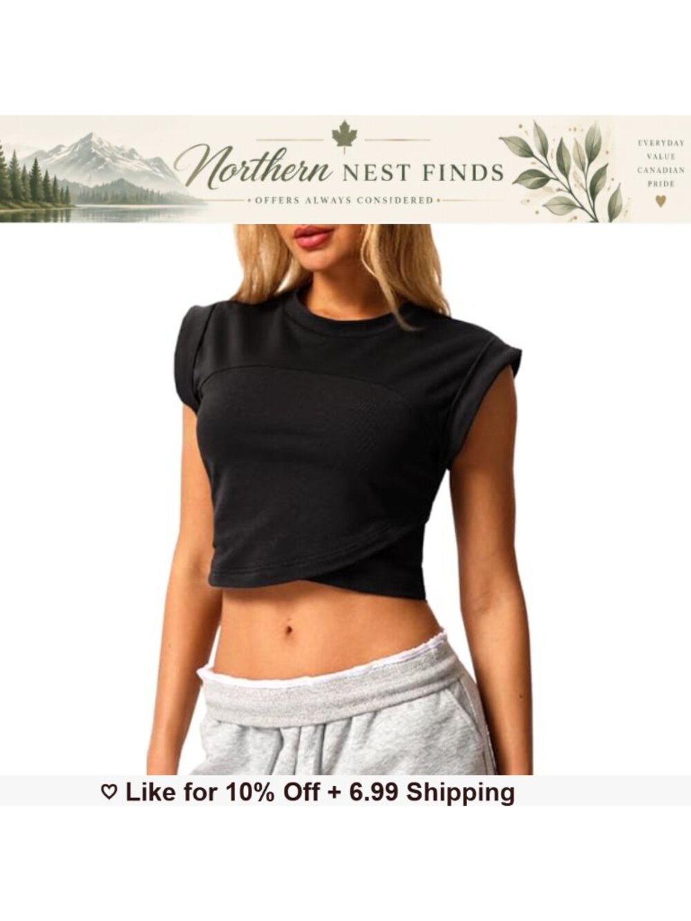Women's Cropped Workout T-Shirt Crew Neck Cap Sleeve Activewear Top